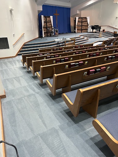 Church carpet cleaning in Central PA — sanctuary and pew areas