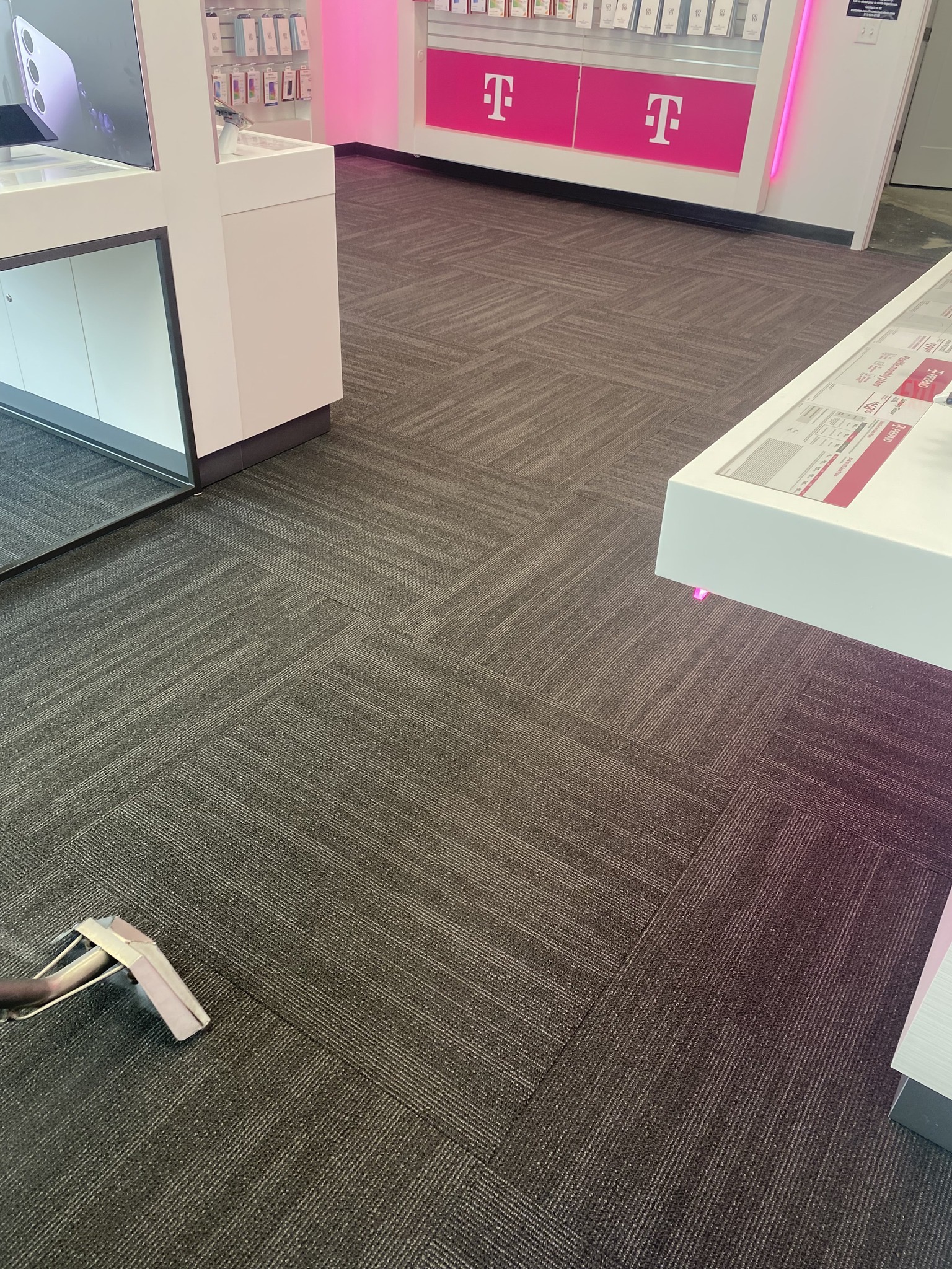 Commercial carpet cleaning at T-Mobile retail location